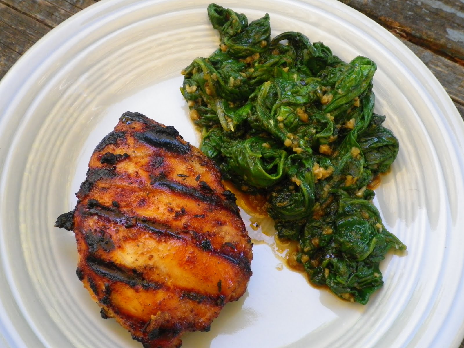Our Little Paleo Family Grilled Chicken and Moroccan Beet Greens