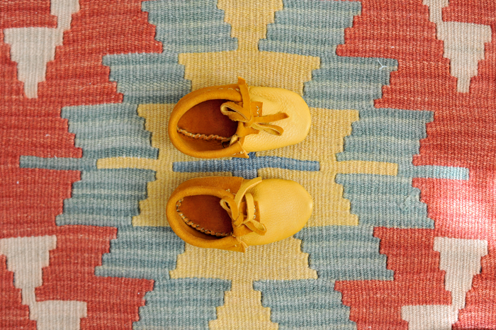 Modern Colorful Baby Girl Nursery | Kilim Rug + Mocassins