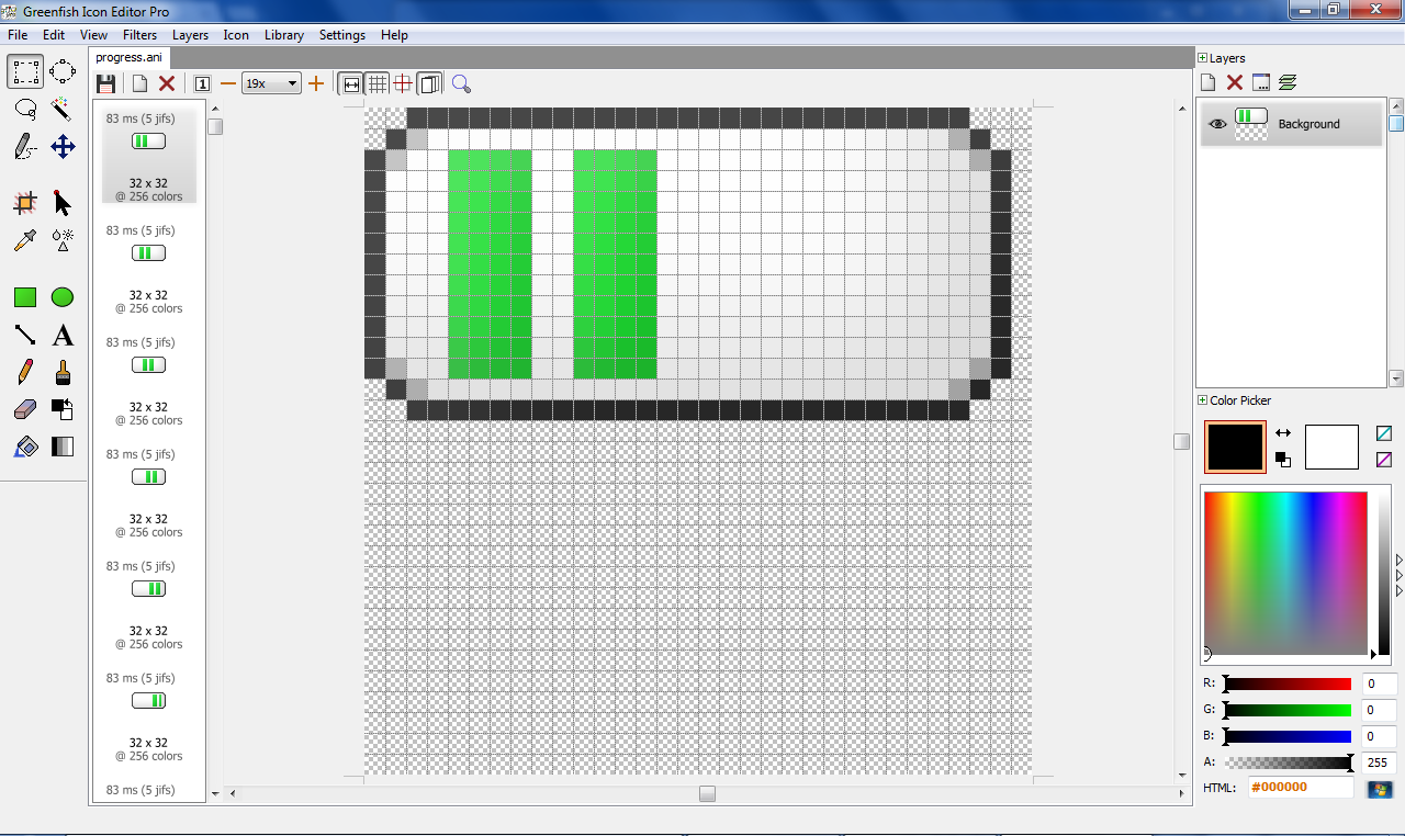 Portable Greenfish Icon Editor Pro screenshot