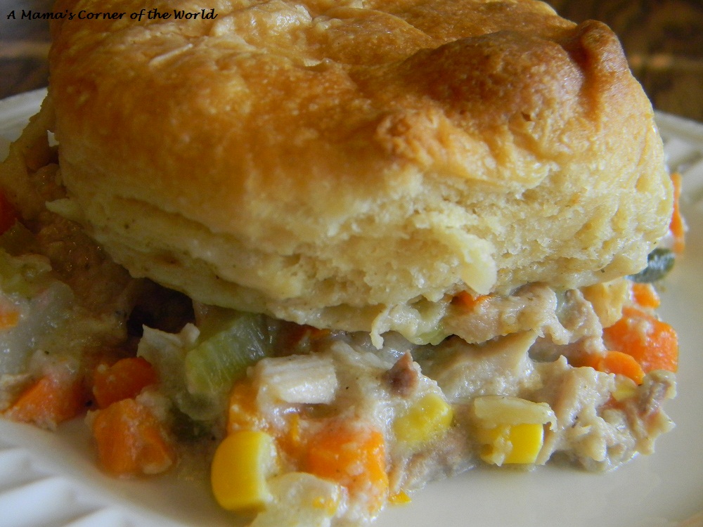 Turkey Leftover Recipe Idea Creamy Biscuit Topped Turkey and Vegetable