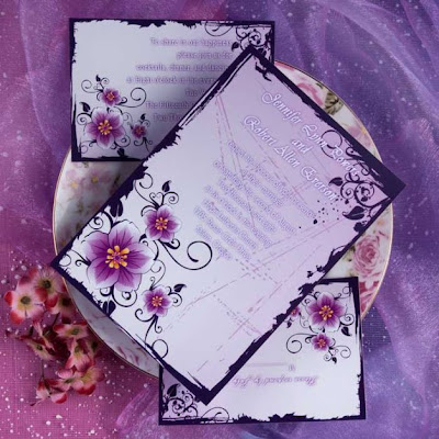 purple wedding cards