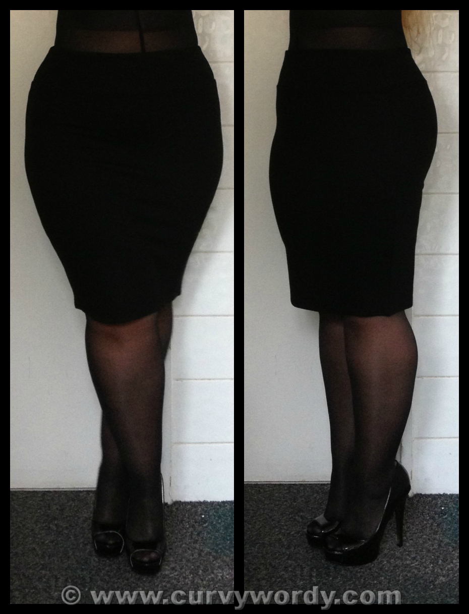 tesco black denim skirt