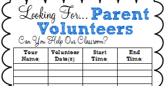 spark of inspiration back to school freebie parent volunteer sign parent volunteer sign up sheets