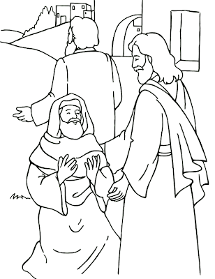 Jesus Heals 10 Lepers Coloring Page
