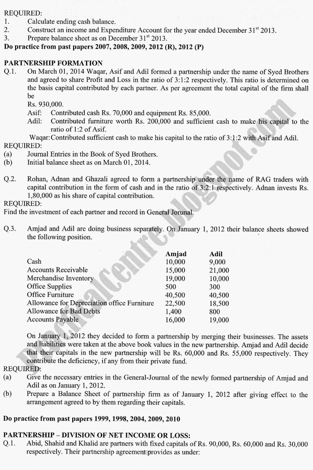 Adamjee Coaching Preparation Papers 2015