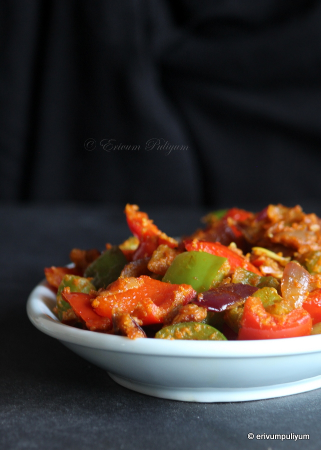 masala bell peppers | capsicum masala | filling for wraps(rolls)