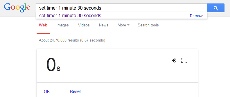 set a timer for 1 minute