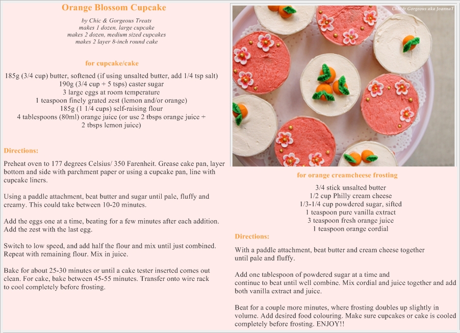 Chic &amp; Treats Baking Recipe Orange Blossom