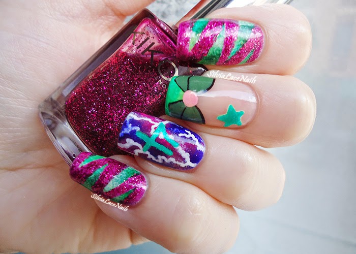 Silvia Lace Nails Sailor Moon collab manicure Sailor Jupiter