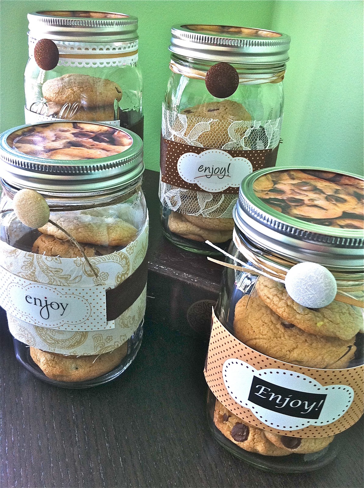 Homemade is Love Decorated Mason Cookie Jars & HandStitched Thank You