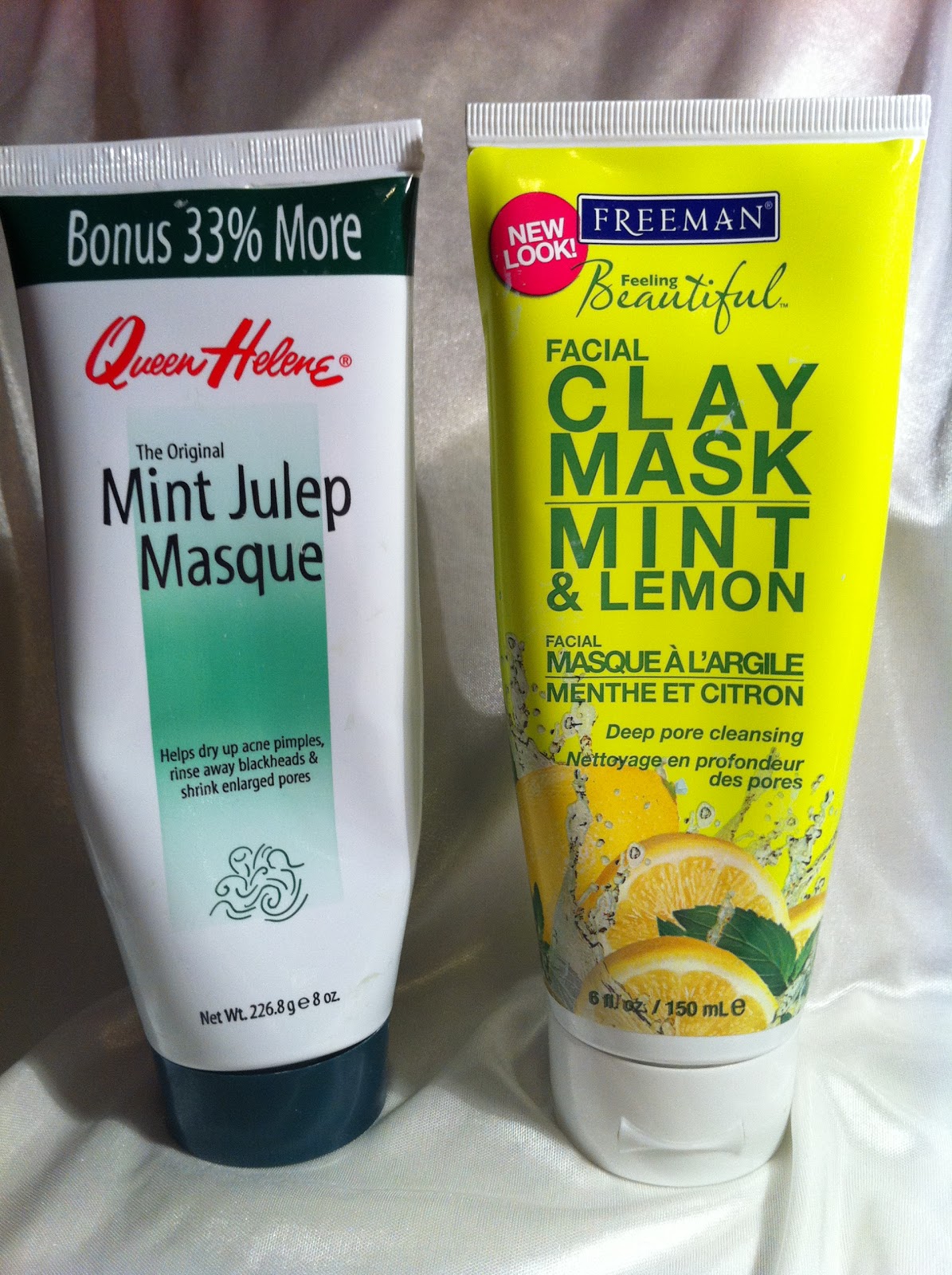 ms. fancy pantz Queene Helene Mint Julep Mask vs Freeman Mint & Lemon