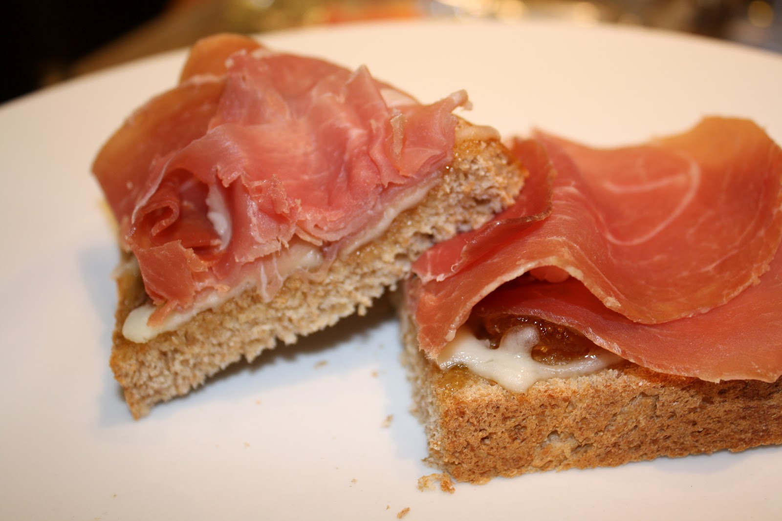 Hot Dinner Happy Home Remix Prosciutto & Cheese Sandwich with Fig Jam