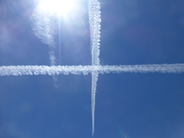 Just some contrails in the blue-blue sky