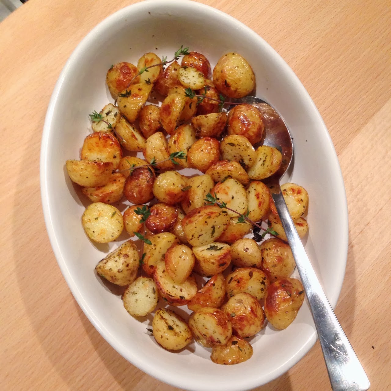 Healthy Living in Heels Rosemary Thyme Potatoes (out of the oven)