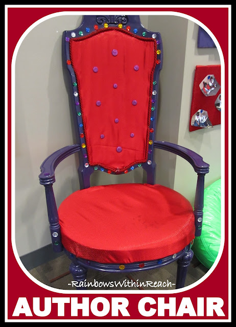 photo of: Author's Throne in Kindergarten Classroom (Reading Center RoundUP via RainbowsWithinReach) 