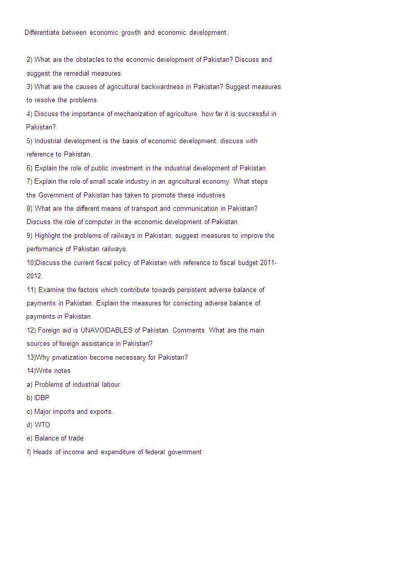 Economy of pakistan essay