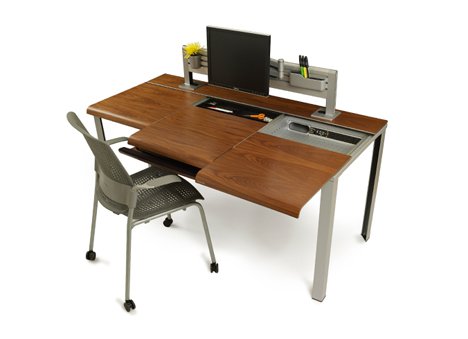 Moderno escritorio con espacios ocultos | Slimdesk - BonitaDecoración.com