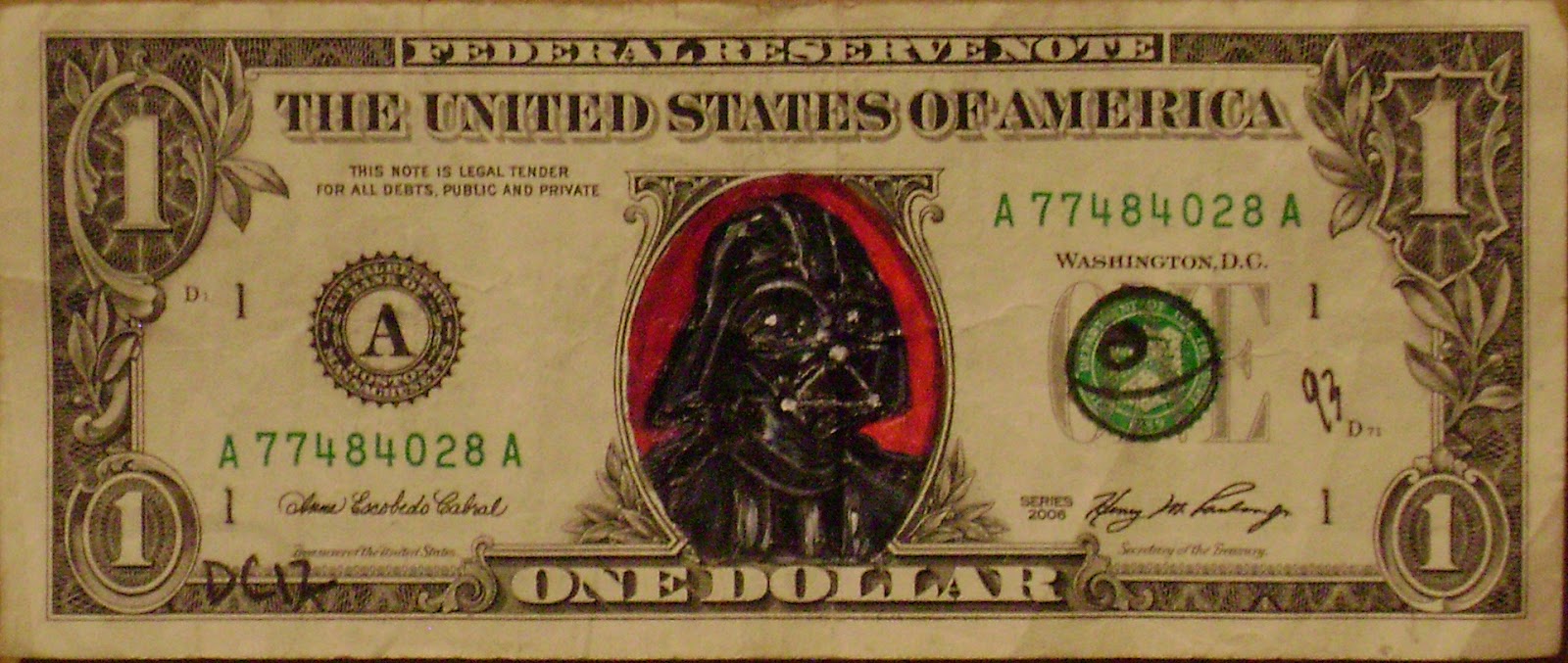 The Art of Donovan Clark: Money Art. An art project by Donovan Clark, painting on money