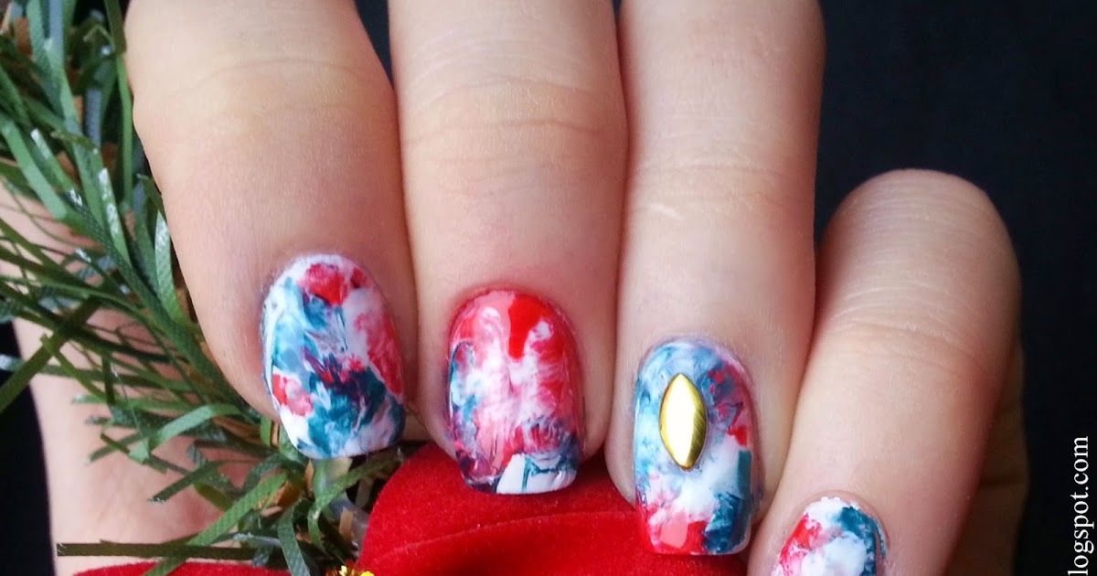 Konad Addict Christmas saran wrap nails