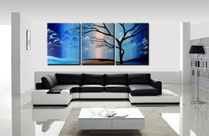 Abstract Painting "Blue Sky Tree" by Dora Woodrum