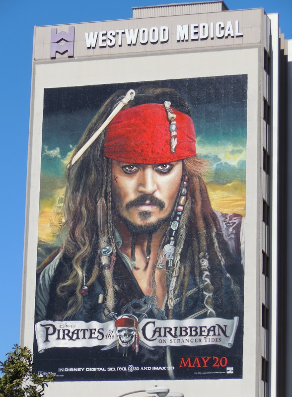 Johnny Depp Jack Sparrow Pirates 4 billboard