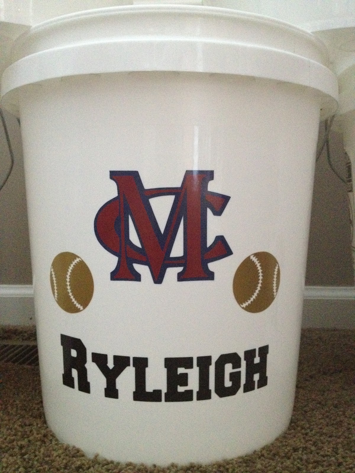 WhatACuteIdea! Custom "Dugout" Buckets for Sports Teams