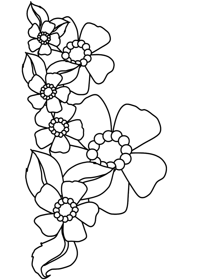 Kids Page: - Cartoon Flowers 110 Coloring Pages