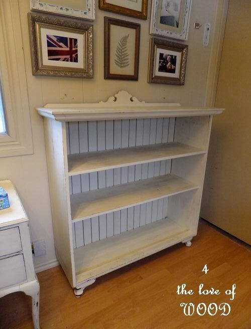 4 the love of wood SOLID WOOD SHELF MAKEOVER from orange to white