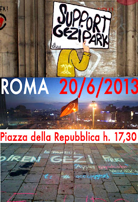 #supportgezipark: oggi Roma in piazza a sostegno della resistenza turca