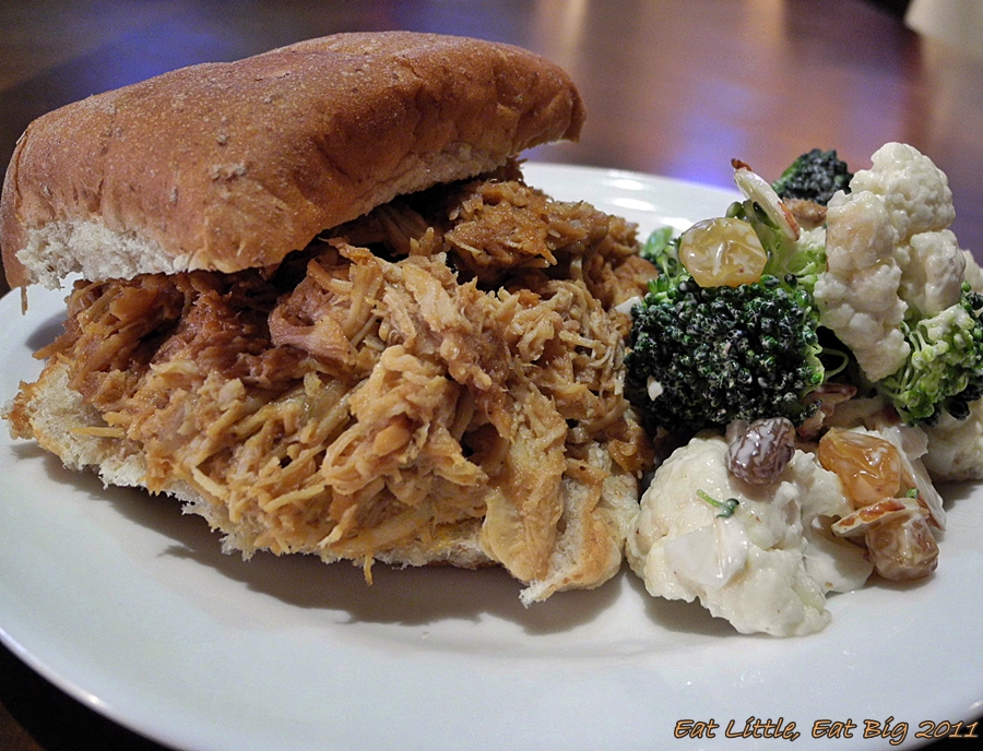 Slow Cooker Shredded Barbeque Chicken for a Crowd Eat Little, Eat Big