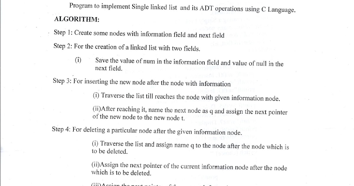 singly linked list operations in data structure program