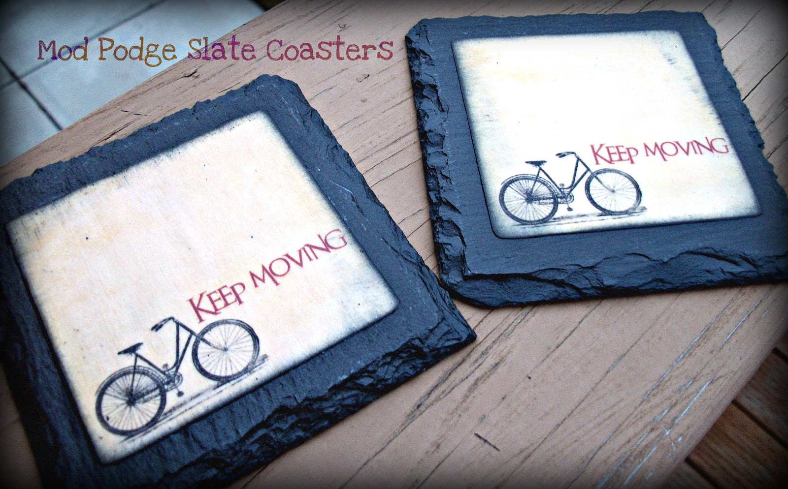 Misty D. Designs Mod Podged Slate Coasters