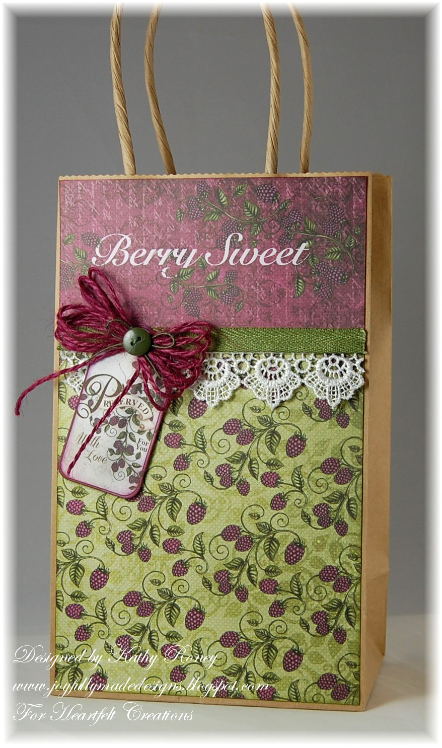 Joyfully Made Designs Berry Sweet Raspberries Card and Gift Bag