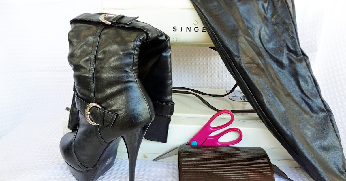 White Fur. DIY Project Thigh High Boots