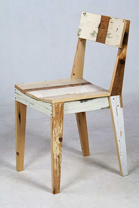 Cadeira reutilize madeira demolição