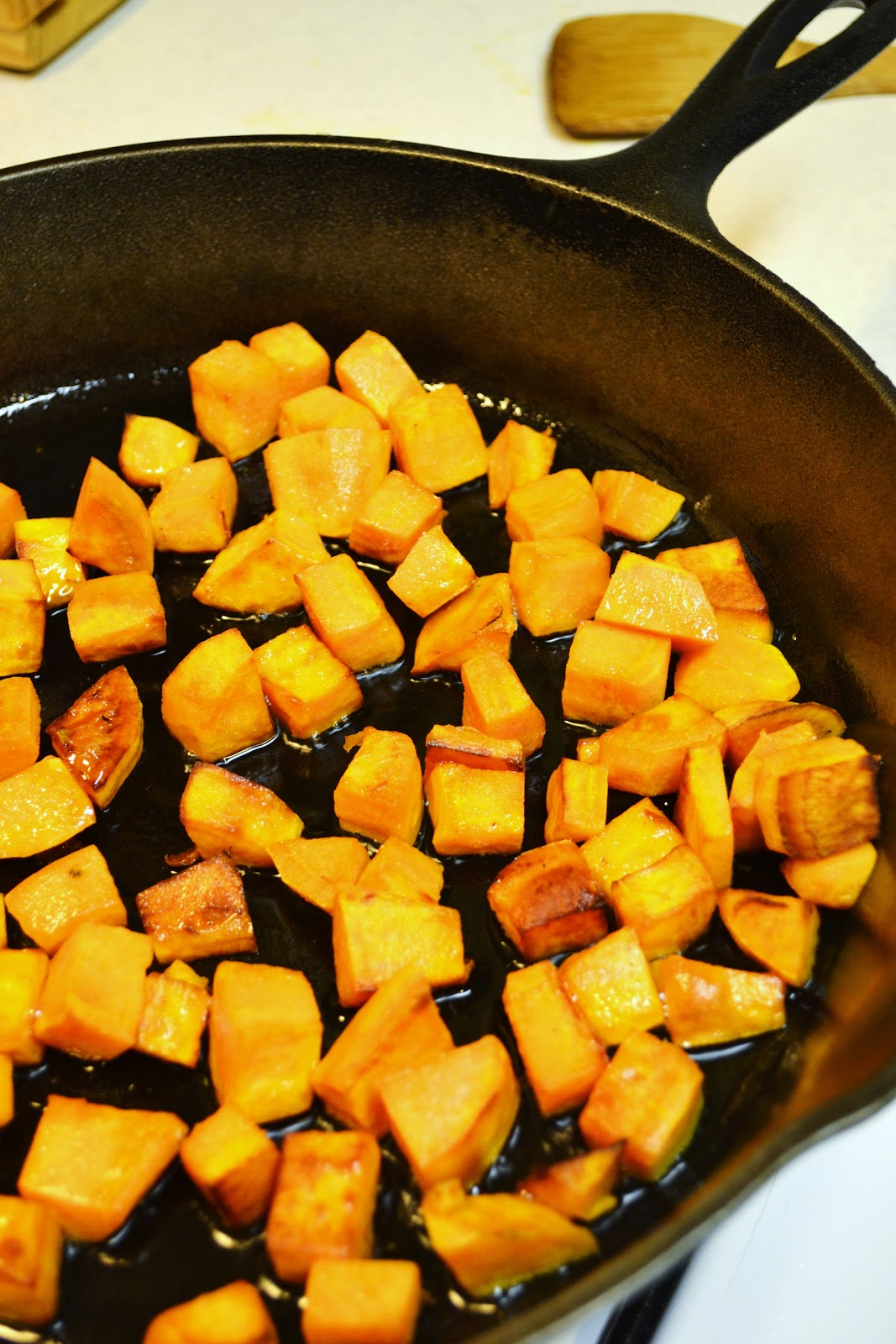 Paleo & Wine Coconut Oil Skillet Sweet Potatoes