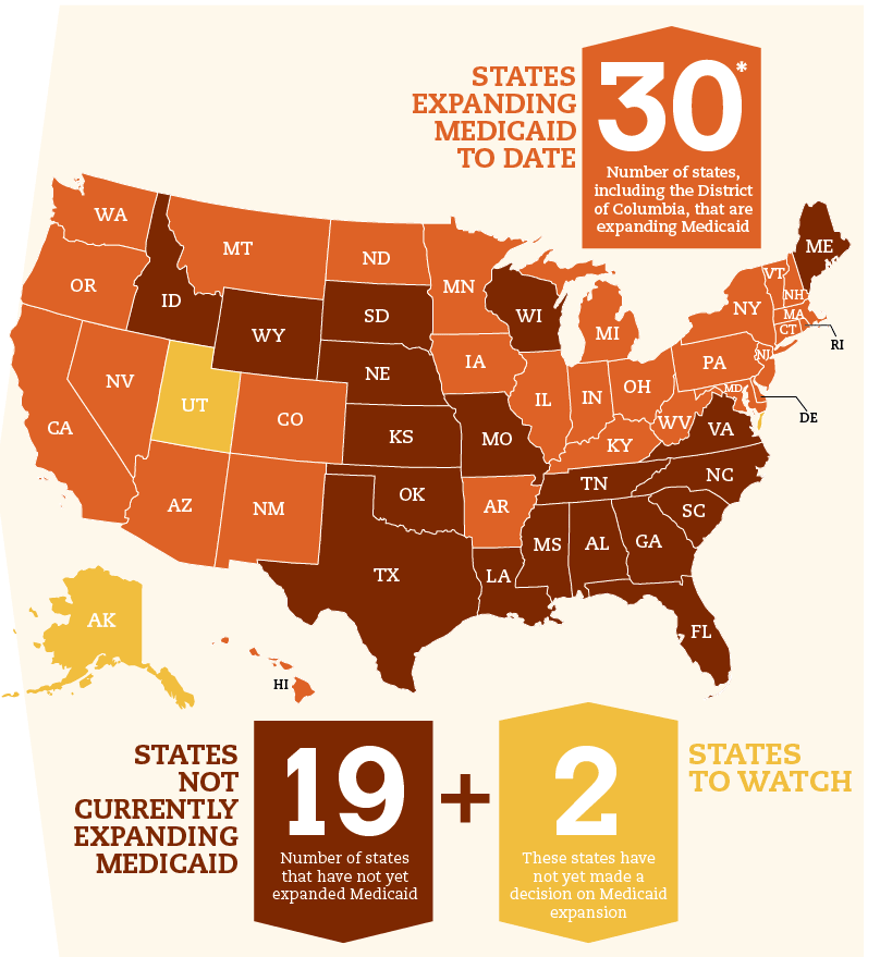 Source: FamiliesUSA - http://familiesusa.org/sites/default/files/product_documents/FUSA_INFOGRAPHIC_50state-medicaid-expansion_FINAL_042315.png