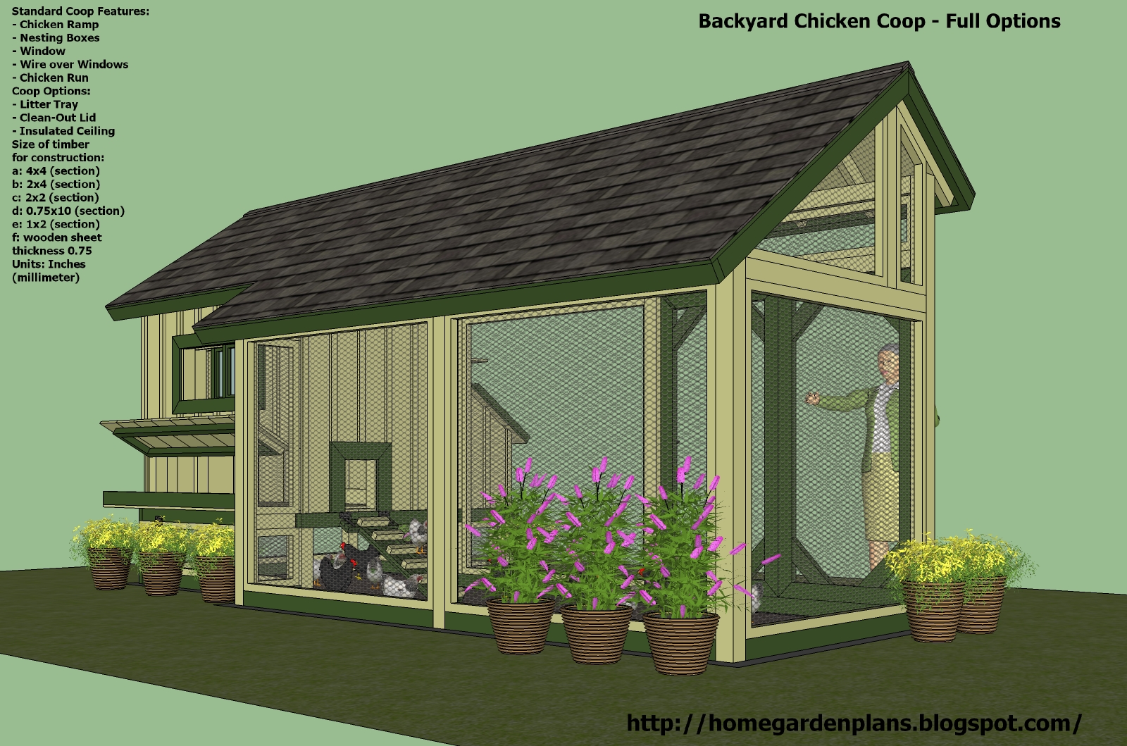 home garden plans M200 Chicken Coop Plans Construction Chicken