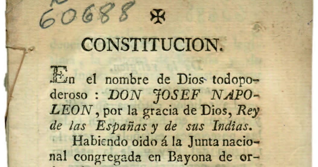 BIOMBO HISTÓRICO EL ESTATUTO DE BAYONA, 1808