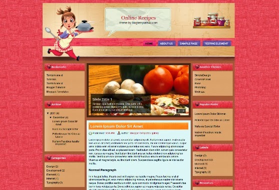 Online Recipes Blogger Template