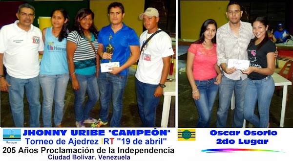 ROTUNDO ÉXITO TORNEO DE AJEDREZ IRT COPA “19 DE ABRIL” ROTUNDO ÉXITO TORNEO DE AJEDREZ IRT COPA “19 DE ABRIL”