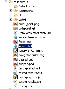 index.html file in test-output folder in eclipse
