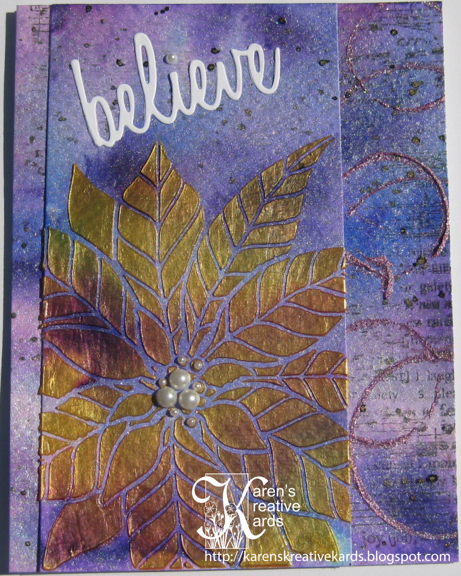 Karen's Kreative Kards Believe Mixed Media Christmas Card