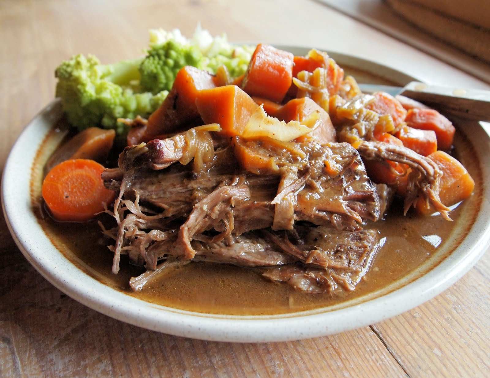 Slow Cooked Brisket of Beef with a Medley of Root Vegetables Slow Sunday