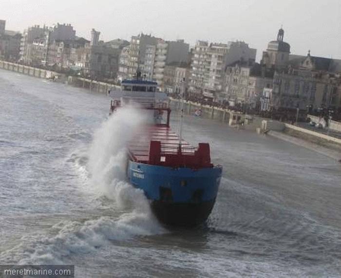 Dutch Cargo Ship in Les Sables d'Olonne, on France's West Coast Dutch Cargo Ship in Les Sables d'Olonne, on France's West Coast