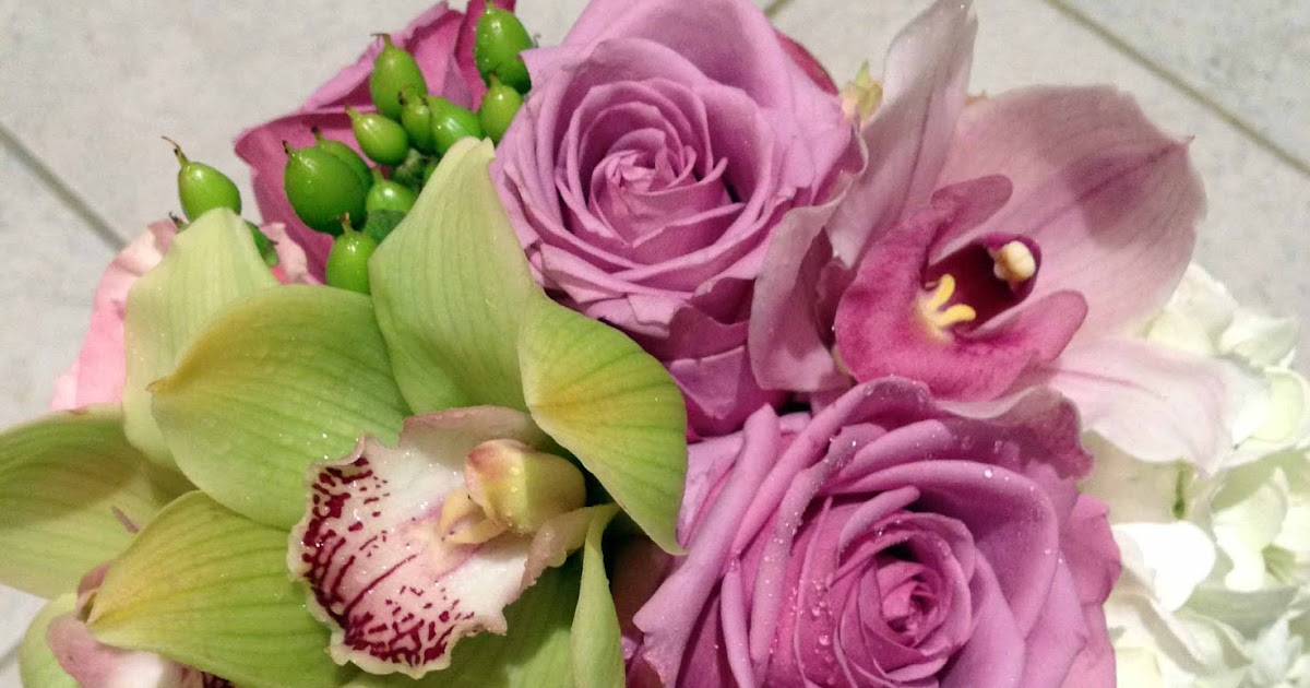 Celebrate Beautifully Xenia and Derek's Wedding Flowers (Purple and Green)