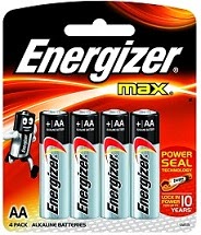 Energizer MAX Alkaline Battery E91BP4 AA - Total 4 AA Batteries