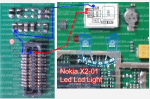 حل مشكلة اضاءة نوكيا X2 -01 Nokia+x201+lcd+light+problem+jumpers+solution