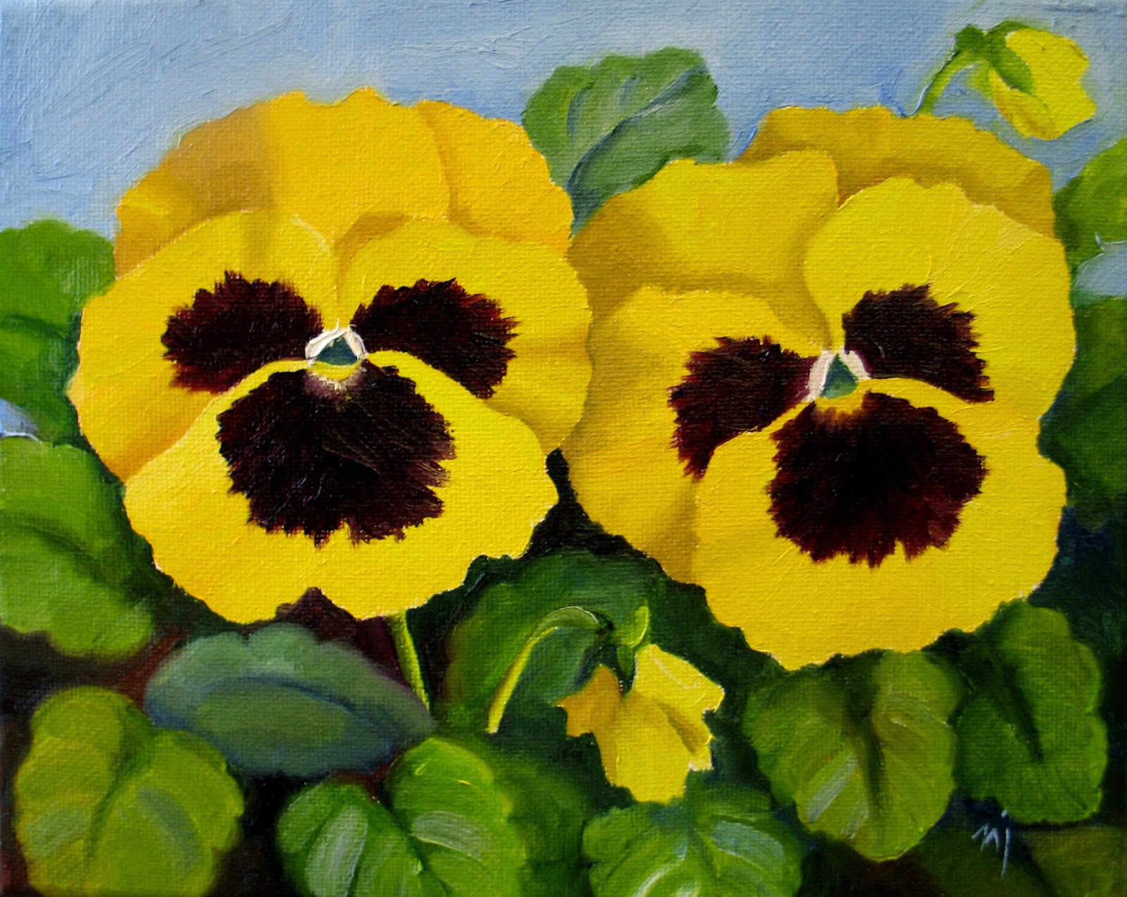 Nel's Everyday Painting Yellow Pansies