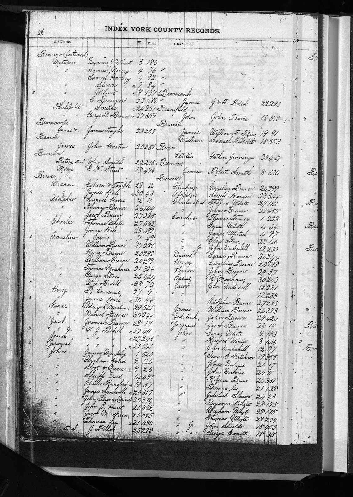 Brouwer Genealogy New Brunswick, County Deed Registry Books, 17801930